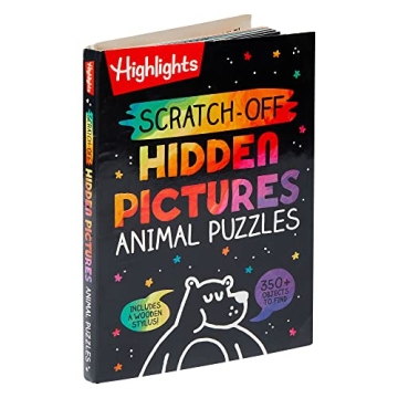 Scratch-Off Hidden Pictures Animal Puzzles for Kids Fun