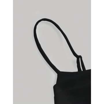 SHENHE Women's Ruched Corset Dress Spaghetti Strap Fit and Flare Flowy Skater Mini Cami Dress Black X-Small