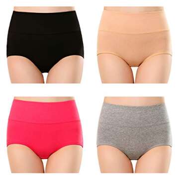 cauniss Womens High Waist Cotton Panties C-Section Recovery Postpartum Soft Stretchy Full Coverage U...