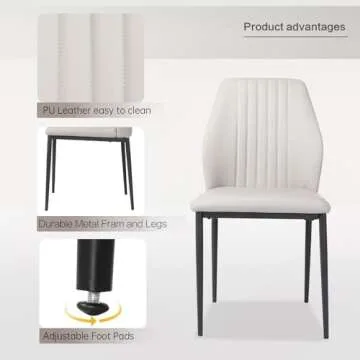 ZckyCine Modern Mid-Century Dining Table Set for 6-8 People Kitchen Dining Room Table Set Extendable Wood Dining Table and 6 Upholstered Chairs, Home Kitchen Furniture