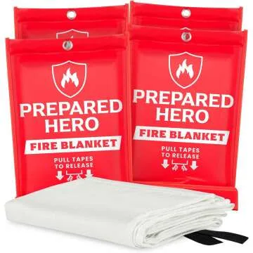 Emergency Fire Blanket - 4 Pack, 40" Kitchen Size