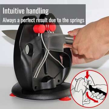 F. DICK – Rapid Steel Action Set Knife Sharpener Black including stand plate - Professional kitchen knife sharpening - Stainless steel sharpening rods - Simple application - Made in Germany