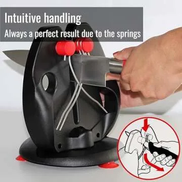 F. DICK – Rapid Steel Action Set Knife Sharpener Black including stand plate - Professional kitchen knife sharpening - Stainless steel sharpening rods - Simple application - Made in Germany