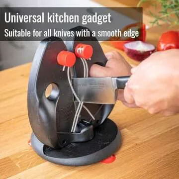 F. DICK – Rapid Steel Action Set Knife Sharpener Black including stand plate - Professional kitchen knife sharpening - Stainless steel sharpening rods - Simple application - Made in Germany