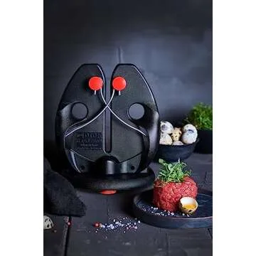 F. DICK – Rapid Steel Action Set Knife Sharpener Black including stand plate - Professional kitchen knife sharpening - Stainless steel sharpening rods - Simple application - Made in Germany