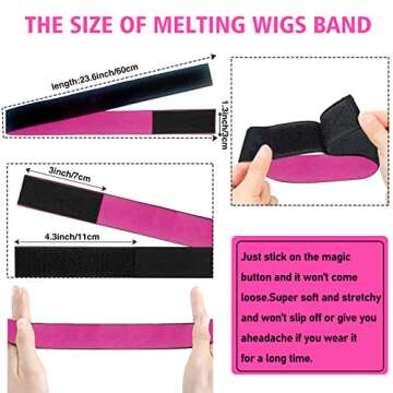 Goiple Adjustable Wig Bands - 3PCS Elastic Bands for Lace Frontal Wigs, Laying Edges, Wig Install Ac...