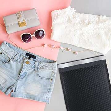 UCGOU Bubble Mailers 10.5x16 Inch Black Self Seal 25 Pack