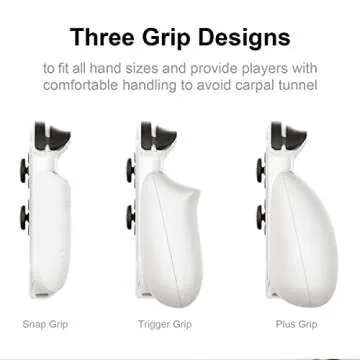 Skull & Co. GripCase OLED: A Dockable Transparent Protective Cover Case with Replaceable Grips [to fit All Hands Sizes] for Nintendo Switch OLED Model [No Carrying Case] -OLED White