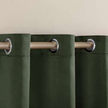 XTMYI Blackout Curtains for Bedroom 63 Inch Length 2 Panels Set Grommet Black Out Window Curtains for Nursery,Dark Olive Green