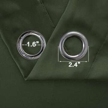 XTMYI Blackout Curtains for Bedroom 63 Inch Length 2 Panels Set Grommet Black Out Window Curtains for Nursery,Dark Olive Green