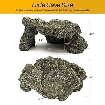 Reptile Cave Resin Rock Basking Platform Bearded Dragon basking Platform Reptile basking Platform fo...