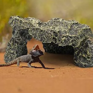 Durable Reptile Cave Resin Rock for Basking and Hiding