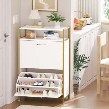 Stylish VECELO Shoe Storage Cabinet for Entryway Organization