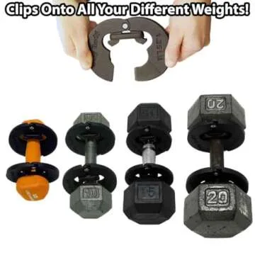 July Body 1.25 Pound Weight Clips – Adds 2.5 Total Pounds - For Dumbbells, Kettlebells, and Barbells - Makes 7.5 12.5 17.5 22.5 27.5 Pound Dumbbells - (2 Clip Pack)