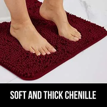 Gorilla Grip Absorbent Chenille Bath Rug Mat, Quick Dry