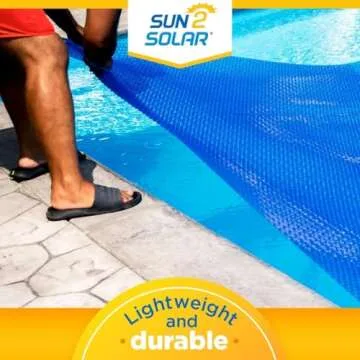 Sun2Solar Blue 10 ft x 16 ft Rectangle Solar Cover | 800 Series | Heat Retaining Blanket for Rectangular Inground & Above Ground Swimming Pools | Use Sun to Heat Pool | Bubble Heating Blankets