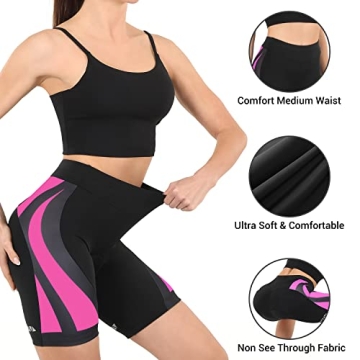 Sportneer Womens 4D Padded Cycling Shorts Comfort Ride