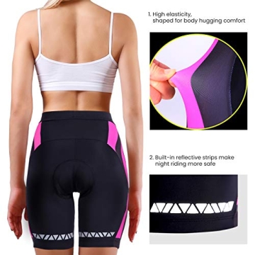 Sportneer Womens 4D Padded Cycling Shorts Comfort Ride