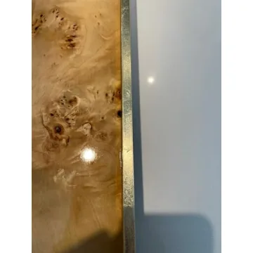 Zodax Burl Wood Tray with Gold Handles - Elegant Design