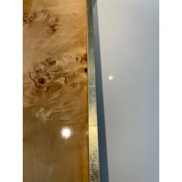 Zodax Burl Wood Tray with Gold Handles - Elegant Design