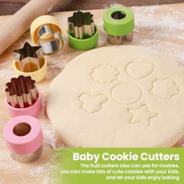 34Pcs Sandwich Cutter,Lunch Box Accessories for Kids Uncrustables Maker,Toddler Food Shape Cutter, P...