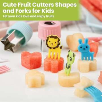 34Pcs Sandwich Cutter,Lunch Box Accessories for Kids Uncrustables Maker,Toddler Food Shape Cutter, Pancake Maker Heart Star Dinosaur, DIY Cookie Cutters Gift for Kids Bento etc...