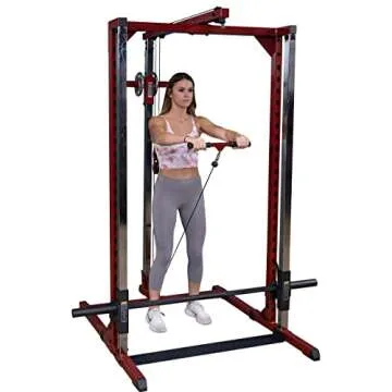 Body-Solid Best Fitness BFSM250P2 Smith Machine with LAT Attachment for Home Gym - Strength Training with Safety Bars, Adjustable Safeties, and Attachments for Squats, Bench Presses, Rows
