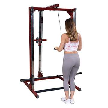 Body-Solid Best Fitness BFSM250P2 Smith Machine with LAT Attachment for Home Gym - Strength Training with Safety Bars, Adjustable Safeties, and Attachments for Squats, Bench Presses, Rows