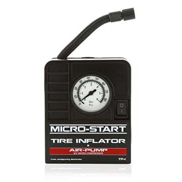 Antigravity Batteries Mini Tire Inflator for use with Motorcycles, ATV, UTV, Bikes,Small Cars. Easy ...