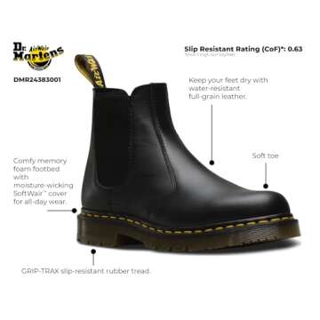 Dr. Martens Women's Work Chelsea Boot, Black Industrial Full Grain, 13