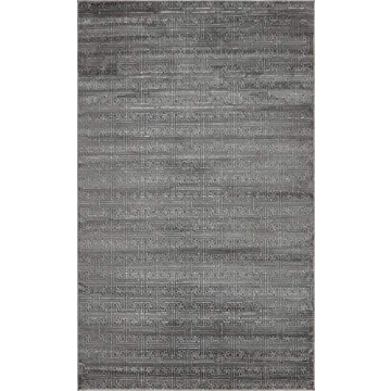 Unique Loom Uptown Collection by Jill Zarin Textured Modern Gray Area Rug 5' x 8'
