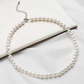 Elegant Beaded Pearl Choker Necklace - Perfect Gift for Women