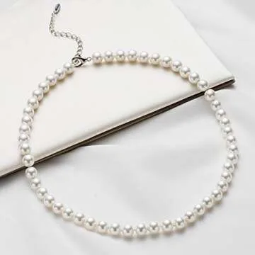 Elegant Beaded Pearl Choker Necklace - Perfect Gift for Women