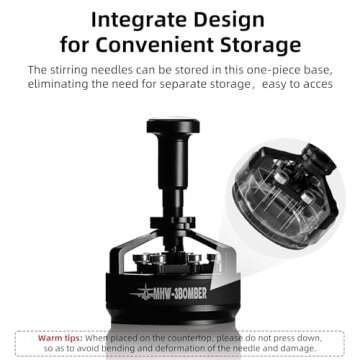 MHW-3BOMBER WDT Tool Espresso 58mm, Espresso Distribution Tool with Magnetic Base for Barista, Adjustable Depth Needle Distributor Tool, 0.25mm x 14 Coffee Stirrer Tools, YU Series CycloneT5849-OS