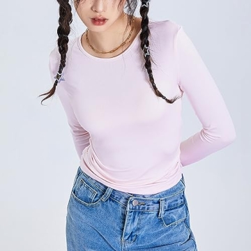 Chic Long Sleeve Tops for Women - Perfect Baby Pink Tee