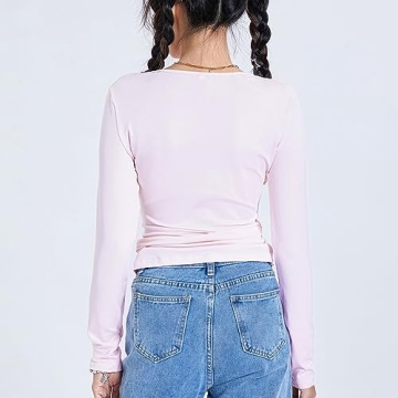 Chic Long Sleeve Tops for Women - Perfect Baby Pink Tee