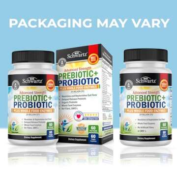 Prebiotics and Probiotic with Whole Food Enzymes for Adults Women & Men - Probiotics Lactobacillus A...