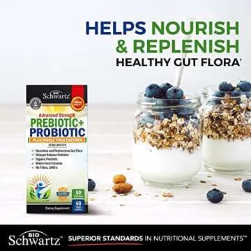 Prebiotics and Probiotic with Whole Food Enzymes for Adults Women & Men - Probiotics Lactobacillus Acidophilus - Digestive Health Capsules Shelf Stable Supplement - Non-GMO Gluten & Dairy Free -60ct