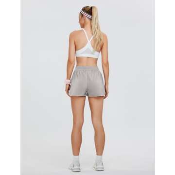 Blooming Jelly Women's Quick-Dry Running Shorts Athletic Sporty Active Workout Shorts with Pockets 2025 (X-Small, Grey)