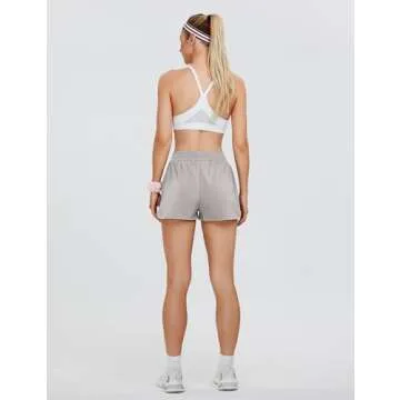 Blooming Jelly Women's Quick-Dry Running Shorts Athletic Sporty Active Workout Shorts with Pockets 2025 (X-Small, Grey)
