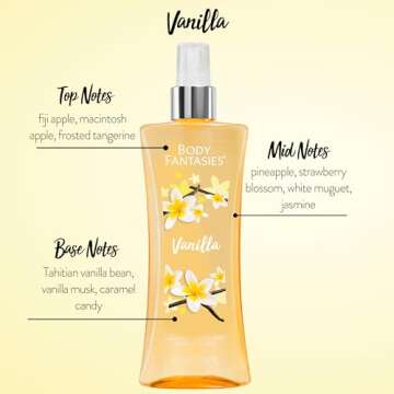 Body Fantasies Signature Fragrance Body Spray, Vanilla, 8 fl oz (Pack of 2)