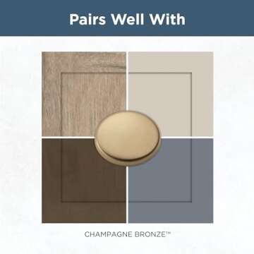 Franklin Brass Fulton Cabinet Knob, Champagne Bronze, 1-3/16 in (30mm) Dresser Drawer Pull, 10 Pack, P29523Z-CZ-B