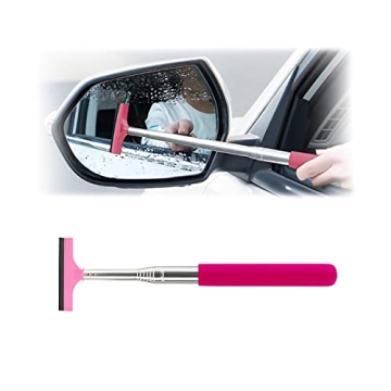 Car Rearview Mirror Wiper, Retractable Auto Glass Squeegee, Water Cleaner with Telescopic Long Rod, ...