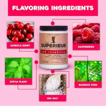 Superieur Electrolytes – Plant Based Electrolyte Supplement w/Sea Minerals for Hydration & Recovery – Keto Friendly, Non-GMO, Zero Sugar, Vegan Healthy Sports Drink Powder – Raspberry (70 Servings)