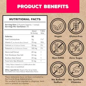 Superieur Electrolytes – Plant Based Electrolyte Supplement w/Sea Minerals for Hydration & Recovery – Keto Friendly, Non-GMO, Zero Sugar, Vegan Healthy Sports Drink Powder – Raspberry (70 Servings)