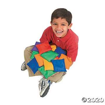 Fun Express Bean Bags for Kids (Bulk Set of 12 in Assorted Colors) Great for Classroom, Home and Pla...