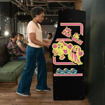 ARCADE1UP Ms. Pacman Deluxe Black Variant Arcade Machine, Built for Your Home, with 5-Foot Tall Full-Size Stand-up Cabinet, 14 Classic Games, and 17-inch Screen