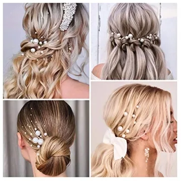 Elegant SWEETV Pearl Bridal Hair Pins for Weddings