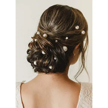 Elegant SWEETV Pearl Bridal Hair Pins for Weddings