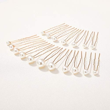 Elegant SWEETV Pearl Bridal Hair Pins for Weddings